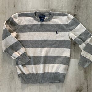 Polo‎ Ralph Lauren stripped sweater gray cream size 6